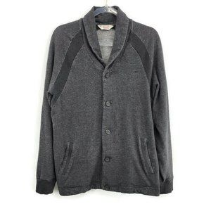 Original Penguin Sweater Mens XL Gray Cardigan Jacket Thick Preppy Dad Academia